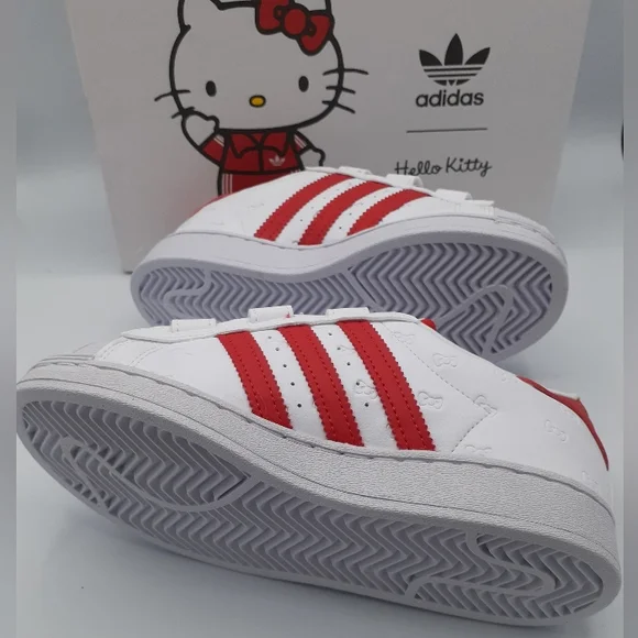 NIB ADIDAS ORIGINALS HELLO KITTY SUPERSTAR CF C KIDS GIRLS SHOES SIZE 2Y - Picture 8 of 10
